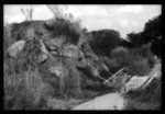 landscape with rocks and cart