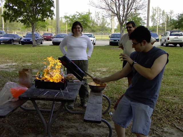 Juan, our official provider of burnination. This is after his THIRD round of shooting the coals with lighter fluid...