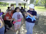 Sarah practices her balloon animal no jutsu!