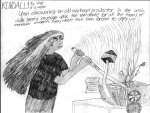 Julie shows off her enraged, bashing things to death with LART-sticks side.