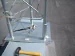 Implements of persuasion, used to coax sections of the Rohm 55 tower together. Apparently, Rohn's quality control is very poor.