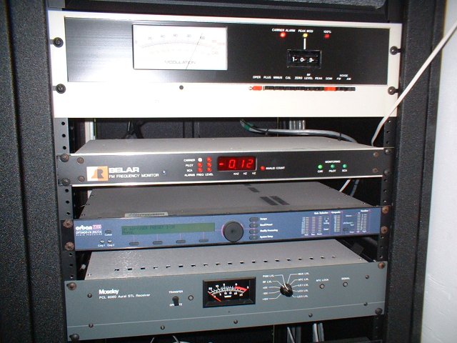 Closeup of the monitoring stack, processor, and STL rx.