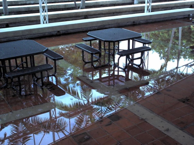 Flooded pit area