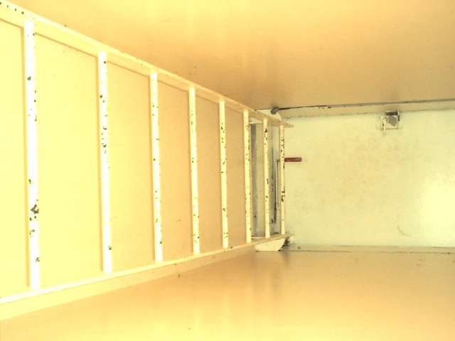 From the press room, this ladder and hatch led up to the roof! I didn't go up there, though...